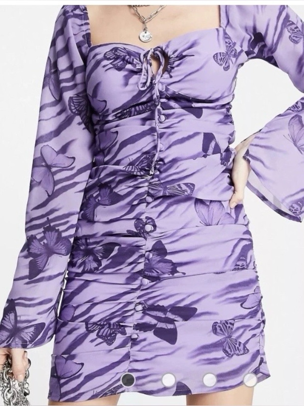 ASOS purple butterfly dress 4 New